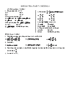 Kiểm tra Đại 7 - Chương 1