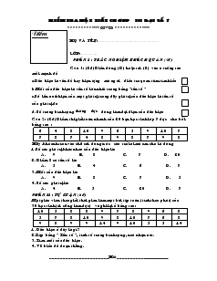 Kiểm tra một tiết chương III Đại số 7