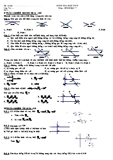 Kiểm tra một tiết môn: Hình học 7