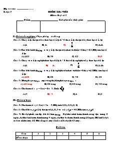 Kiểm tra viết môn: Đại số 7