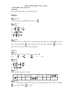 Một số đề kiểm tra Toán 7