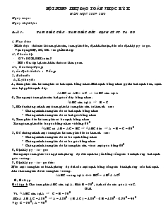 Nội dung phụ đạo Toán 7 học kỳ II - Năm học 2009 - 2010