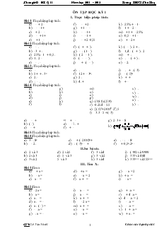 Ôn tập học kỳ I - Toán 7