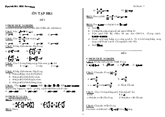 Ôn tập học kỳ I - Toán 7