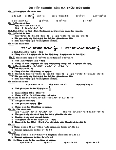 Ôn tập nghiệm của đa thức một biến