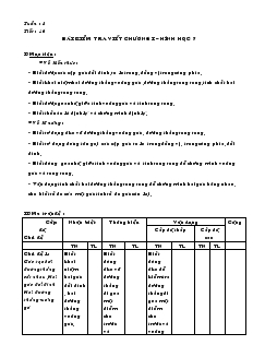 Tiết 16: Bài kiểm tra viết chương I – Hình học 7