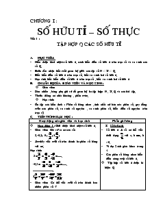 Toán học 7 - Đại số - Học kỳ I