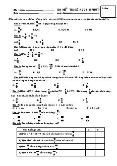 Bài kiểm tra Số học 6 (15 phút)