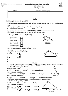 Bài kiểm tra thường xuyên môn: Hình học
