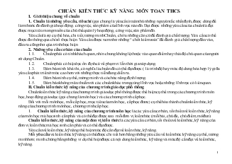 Chuẩn kiến thức kỹ năng môn toán THCS