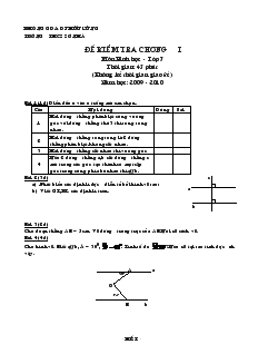 Đề kiểm tra chương I môn Hình học - Lớp 7