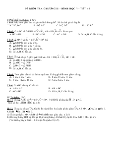 Đề kiểm tra chương II – Hình học 7 – Tiết 46