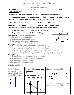 Đề kiểm tra Hình 7 –  Chương 1