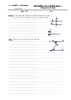 Đề kiểm tra Hình học 7