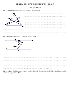 Đề kiểm tra Hình học chương I – Toán 7