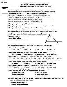 Đề kiểm tra tự luyện Hình học 7