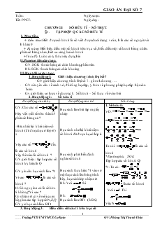 Giáo án Đại số 7