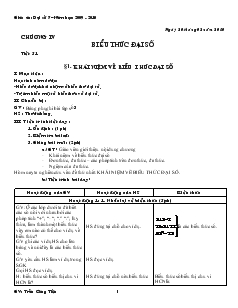 Giáo án: Đại số 7 – Năm học: 2009 - 2010