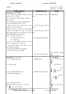 Giáo án Đại số 8 - Năm học 2010-2011