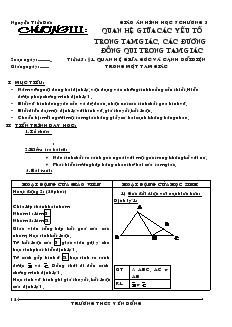 Giáo án Hình học 7 - Chương 3