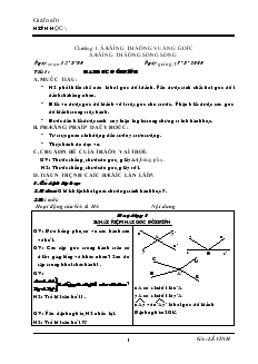 Giáo án Hình học 7 - Chương I