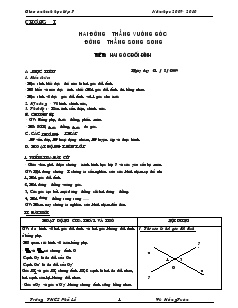 Giáo án Hình học lớp 7 - Năm học 2009 - 2010
