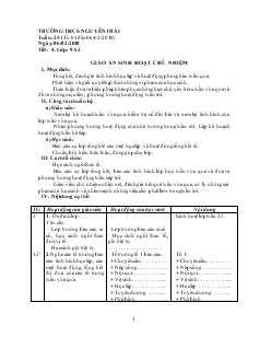 Giáo án sinh hoạt chủ nhiệm