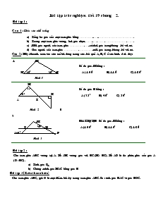 Giáo án Toán 7 - Bài tập trắc nghiệm tiết 19 - Chương 2