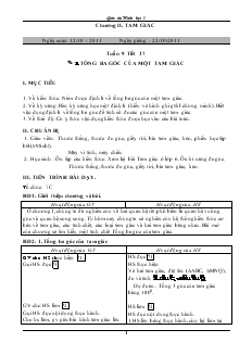 Giáo án Toán 7 - Chương II