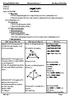 Giáo án Toán 7 - Hình học - Tiết 23: Luyện tập 1 - Trường THCS Hoà Bình