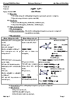 Giáo án Toán 7 - Hình học - Tiết 29: Luyện tập 1 - Trường THCS Hoà Bình