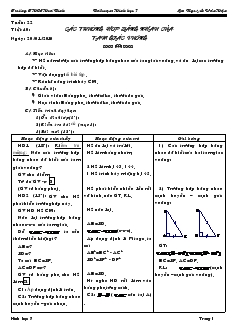 Giáo án Toán 7 - Hình học - Tiết 40: Các trường hợp bằng nhau của - Trường THCS Hoà Bình