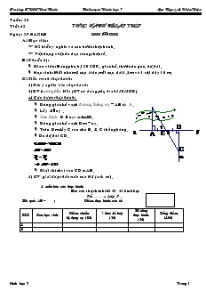 Giáo án Toán 7 - Hình học - Tiết 42: Thực hành ngoài trời - Trường THCS Hoà Bình