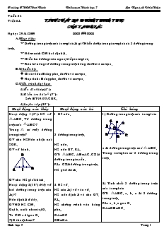 Giáo án Toán 7 - Hình học - Tiết 61: Tính chất ba đường trung trực của tam giác - Trường THCS Hoà Bình