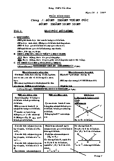 Giáo án Toán 7 - Hình học - Trường THCS Cửa Nam