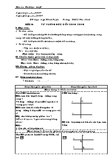 Giáo án Toán 7 - Tiết 10: Từ vuông góc đến song song