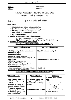 Giáo án Toán 7 - Tiết 1 đến tiết 31