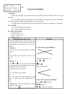 Giáo án Toán 7 - Tiết 1 đến tiết 70