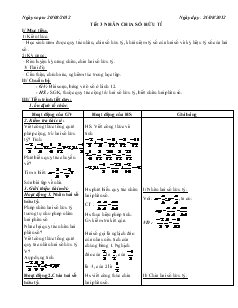 Giáo án Toán 7 - Tiết 3: Nhân chia số hữu tỉ