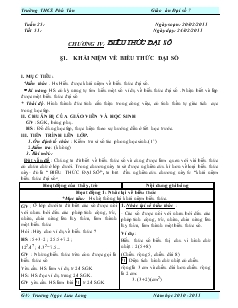 Giáo án Toán 7 - Tuần 25