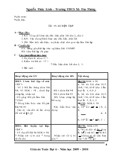 Giáo án Toán học 6 - Tiết 19: Luyện tập