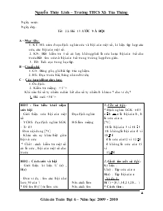 Giáo án Toán học 6 - Tiết 22 - Bài 13: Ước và bội
