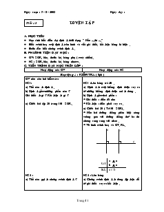 Giáo án Toán học 7 - Học kỳ I - Tiết 13: Luyện tập