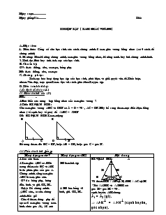 Giáo án Toán học 7 - Luyện tập (tam giác vuông)