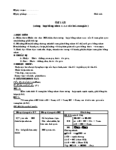 Giáo án Toán học 7 - Tiết 11: Ôn tập (trường hợp bằng nhau c.c.c của hai tam giác)