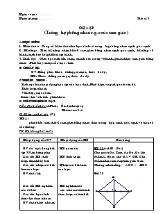 Giáo án Toán học 7 - Tiết 13: Ôn tập (trường hợp bằng nhau c.g.c của tam giác )