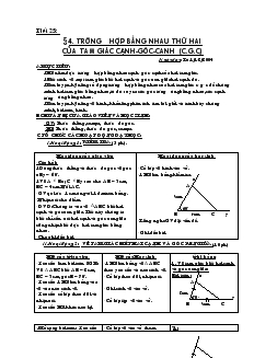 Giáo án Toán học 7 - Tiết 25, 26