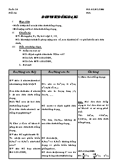 Giáo án Toán học 7 - Tiết 54: Đơn thức đồng dạng
