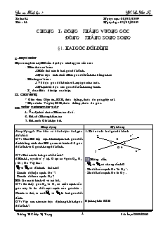 Giáo án Toán học 7 - Tuần 1 đến tuần 10