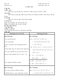 Giáo án Toán học 7 - Tuần 29